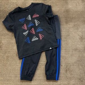 Boys Adidas Jogger Pants & Shirt Set